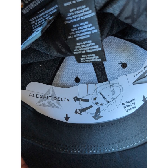 Harley Davidson Flexfit Delta Baseball Hat Cap Gray/Black Sz L/XL Nylon Blend - Picture 3 of 7